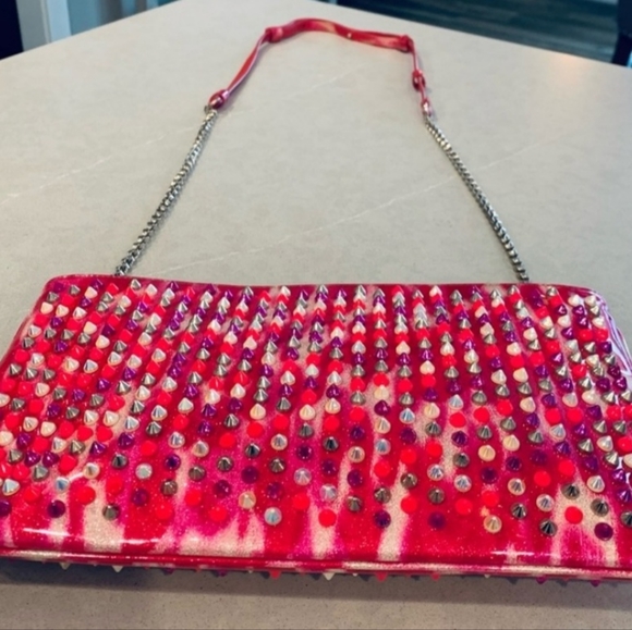 CHRISTIAN LOUBOUTIN Crossbody Shoulder/Clutch Bag Pink - Picture 14 of 15